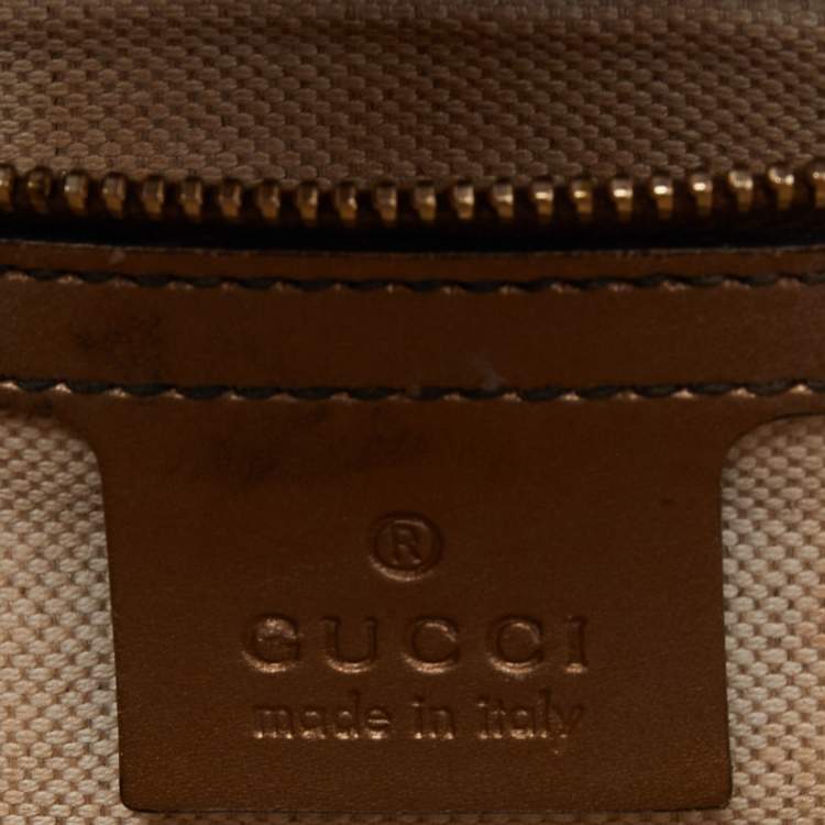 Pre Owned Gucci Brown Guccissima Patent Leather Large Emily Shoulder Bag