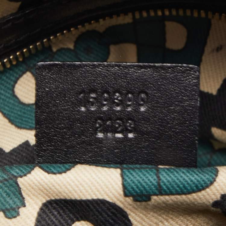 Pre Owned Gucci Black Leather Guccissima Horsebit Wave Boston Bag