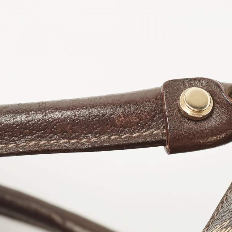 Pre Owned Gucci Brown/Beige GG Canvas and Leather Medium Abbey D-Ring Hobo