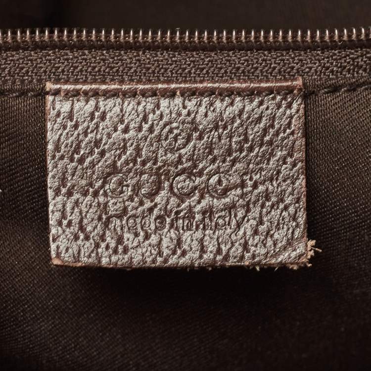 Pre Owned Gucci Brown/Beige GG Canvas and Leather Medium Abbey D-Ring Hobo