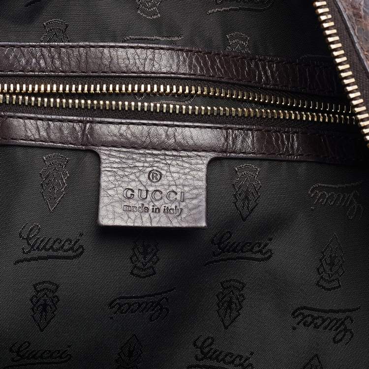 Pre Owned Gucci Brown Python Large Hysteria Tote