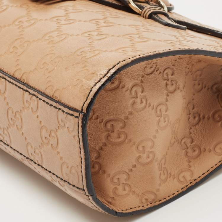 Pre Owned Gucci Beige Guccissima Leather Small Emily Chain Shoulder Bag