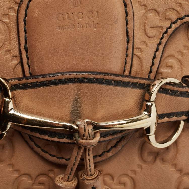 Pre Owned Gucci Beige Guccissima Leather Small Emily Chain Shoulder Bag