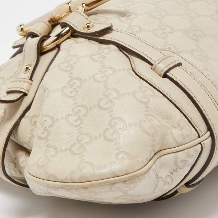 Pre Owned Gucci Cream Guccissima Leather 85th Anniversary Hobo