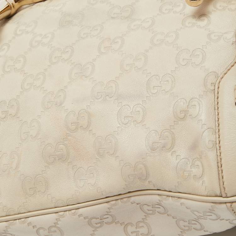 Pre Owned Gucci Cream Guccissima Leather 85th Anniversary Hobo