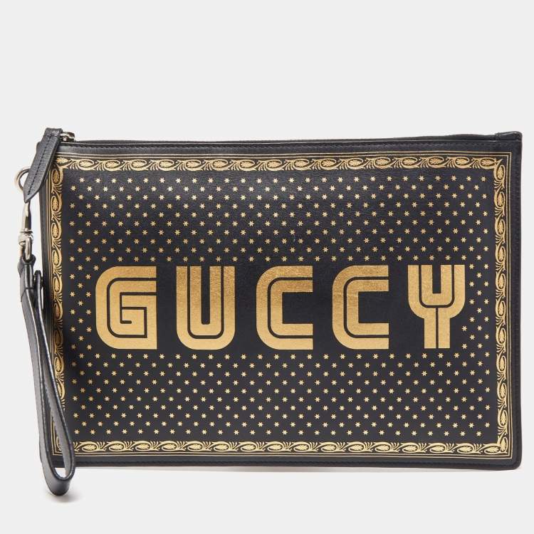 Gucci Guccy Star Print Leather - Gucci Clutch Bag