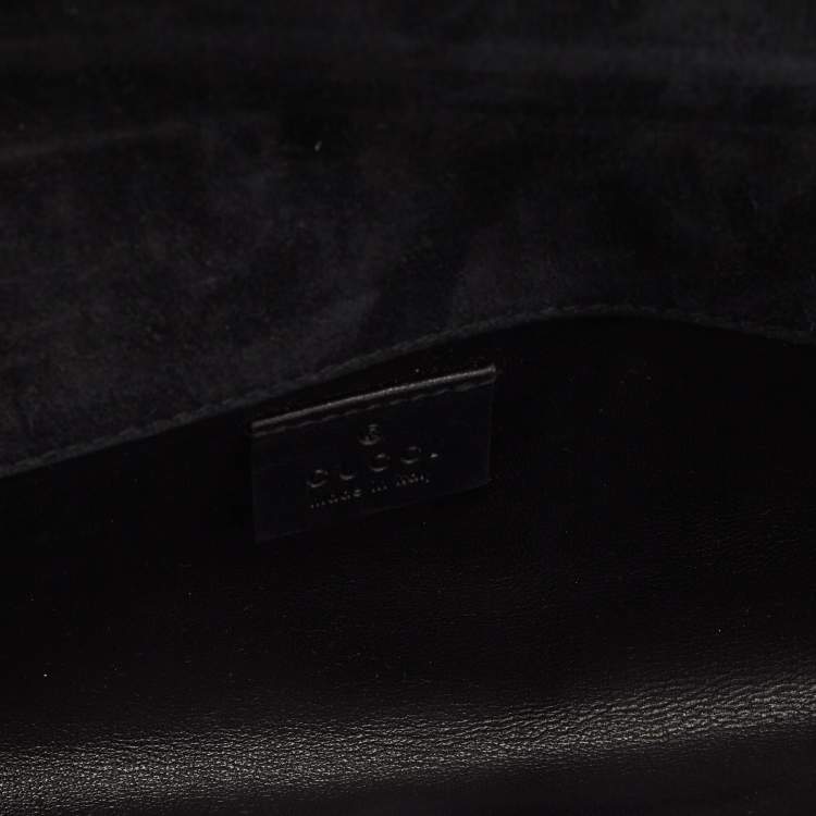 Pre Owned Gucci Black Microguccissima Patent Leather Small Broadway Clutch