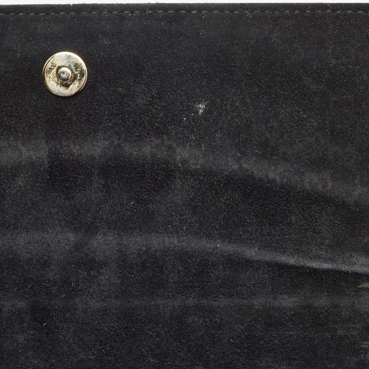 Pre Owned Gucci Black Microguccissima Patent Leather Small Broadway Clutch