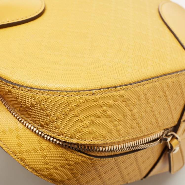 Pre Owned Gucci Yellow Diamante Leather Satchel