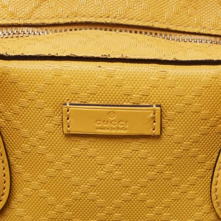 Pre Owned Gucci Yellow Diamante Leather Satchel
