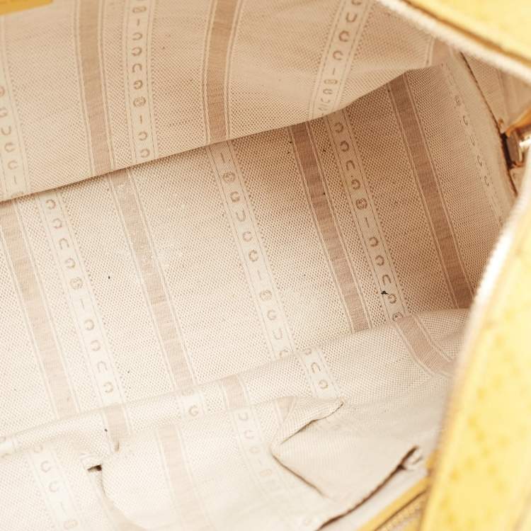 Pre Owned Gucci Yellow Diamante Leather Satchel