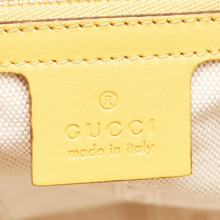Pre Owned Gucci Yellow Diamante Leather Satchel