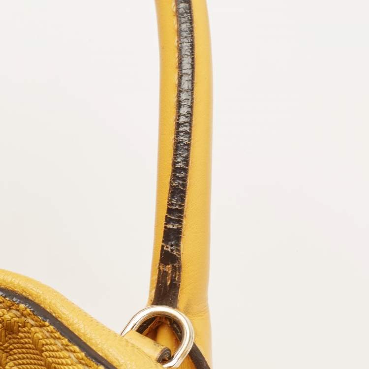 Pre Owned Gucci Yellow Diamante Leather Satchel
