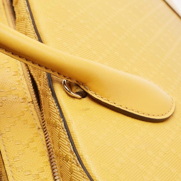 Pre Owned Gucci Yellow Diamante Leather Satchel