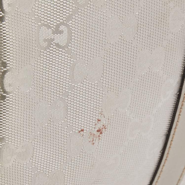 Pre Owned Gucci Silver GG Supreme Canvas Medium Joy Boston Bag