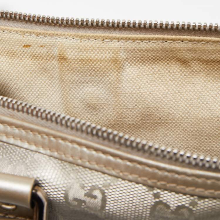 Pre Owned Gucci Silver GG Supreme Canvas Medium Joy Boston Bag