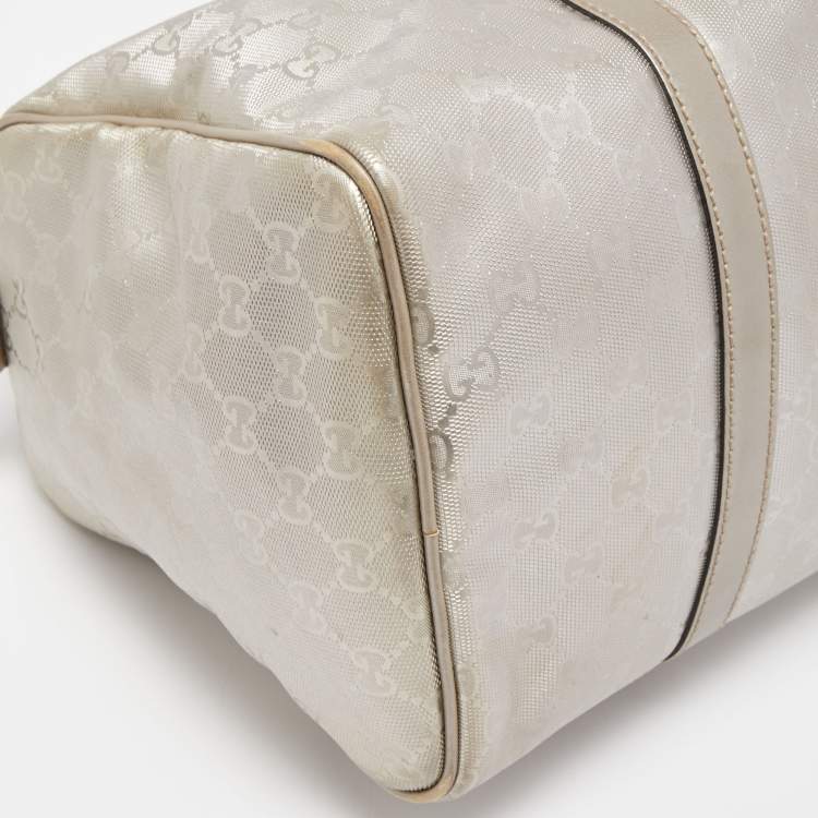 Pre Owned Gucci Silver GG Supreme Canvas Medium Joy Boston Bag