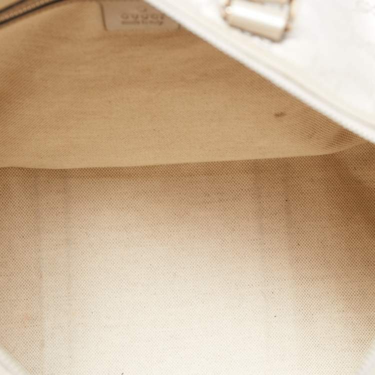 Pre Owned Gucci Silver GG Supreme Canvas Medium Joy Boston Bag