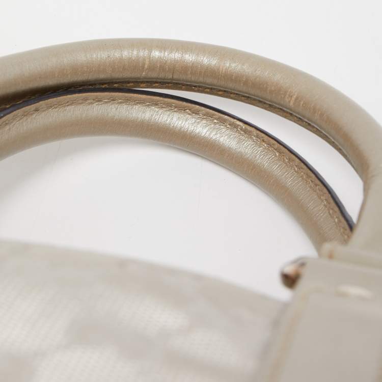 Pre Owned Gucci Silver GG Supreme Canvas Medium Joy Boston Bag