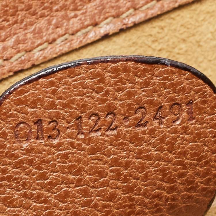 Pre Owned Gucci Brown Leather Vintage Vanity Top Handle Bag