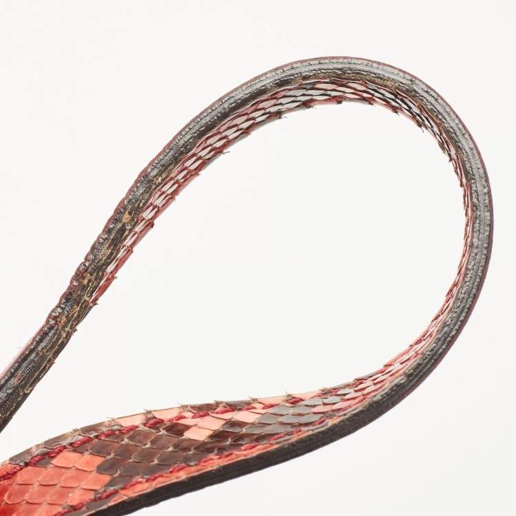 Pre Owned Gucci Red/Black Python Small Soho Disco Crossbody Bag