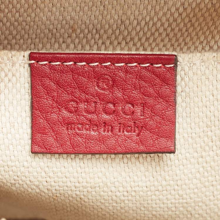Pre Owned Gucci Red/Black Python Small Soho Disco Crossbody Bag