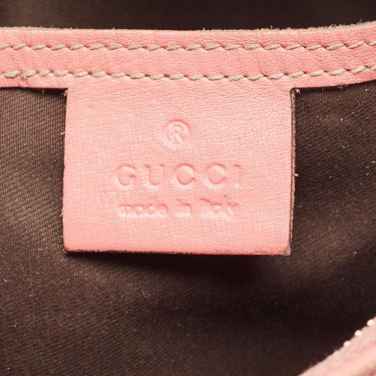 Pre Owned Gucci Beige/Pink GG Coated Canvas Small Joy Boston Bag