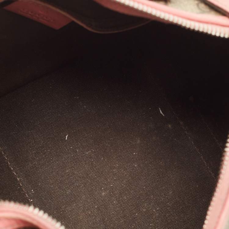 Pre Owned Gucci Beige/Pink GG Coated Canvas Small Joy Boston Bag