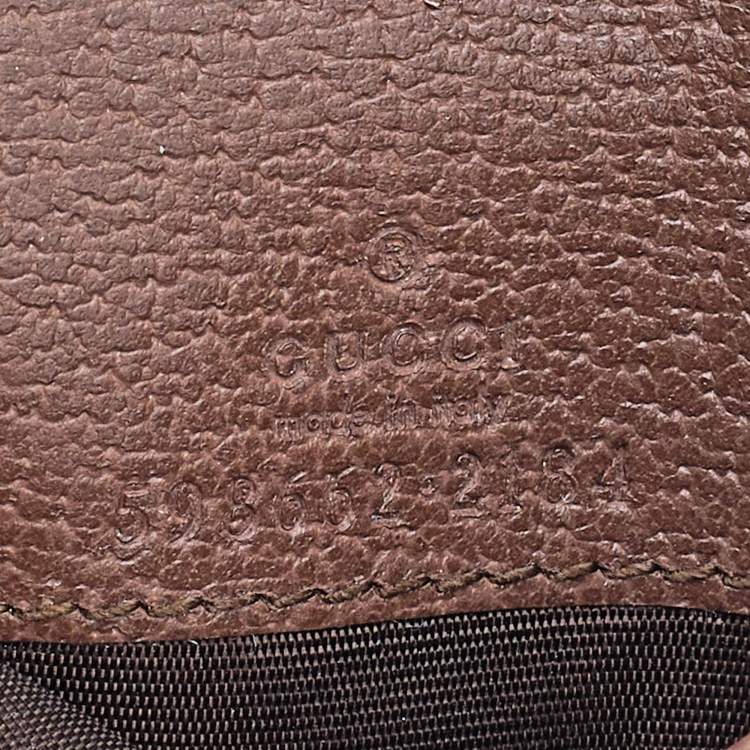 Pre Owned Gucci Brown/Beige GG Supreme Canvas and Leather Ophidia French Wallet