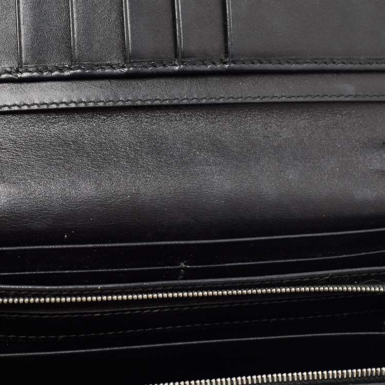Pre Owned Gucci Black GG Imprime Canvas Interlocking G Wallet on Chain 