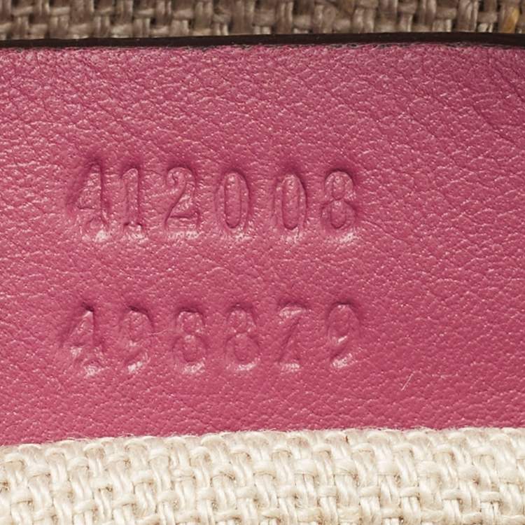 Pre Owned Gucci Old Rose/Beige GG Supreme Canvas and Leather Bee Embellishment Camera Crossbody Bag