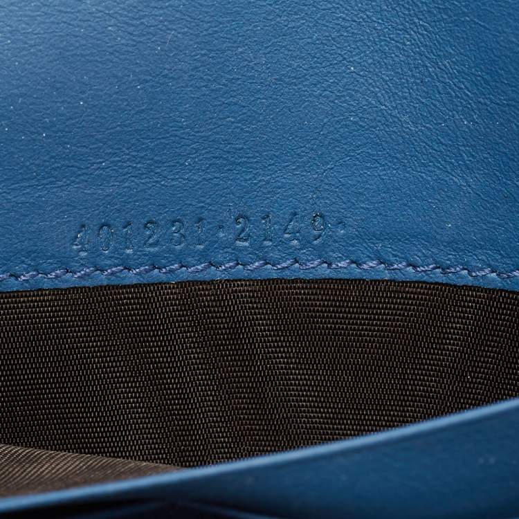 Pre Owned Gucci Blue Suede Dionysus Wallet On Chain