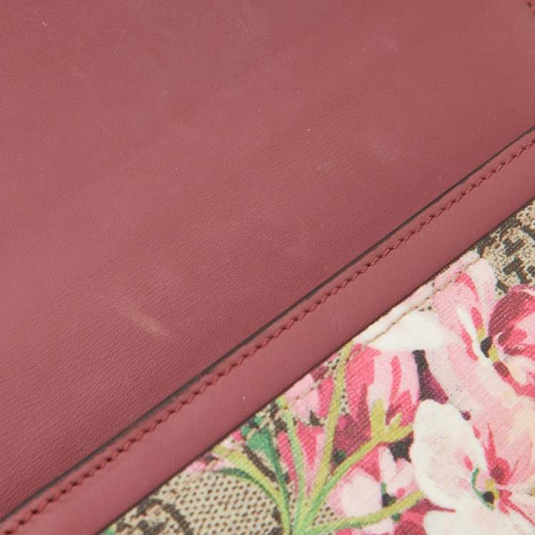 Pre Owned Gucci Multicolor GG Supreme Canvas and Leather Blooms Continental Wallet 