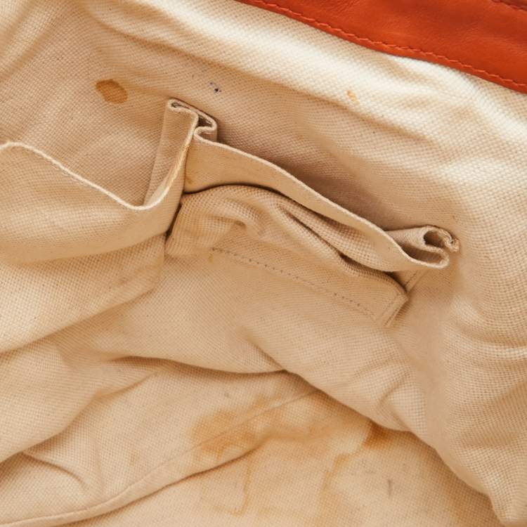 Pre Owned Gucci Orange Guccissima Leather Sukey Tote