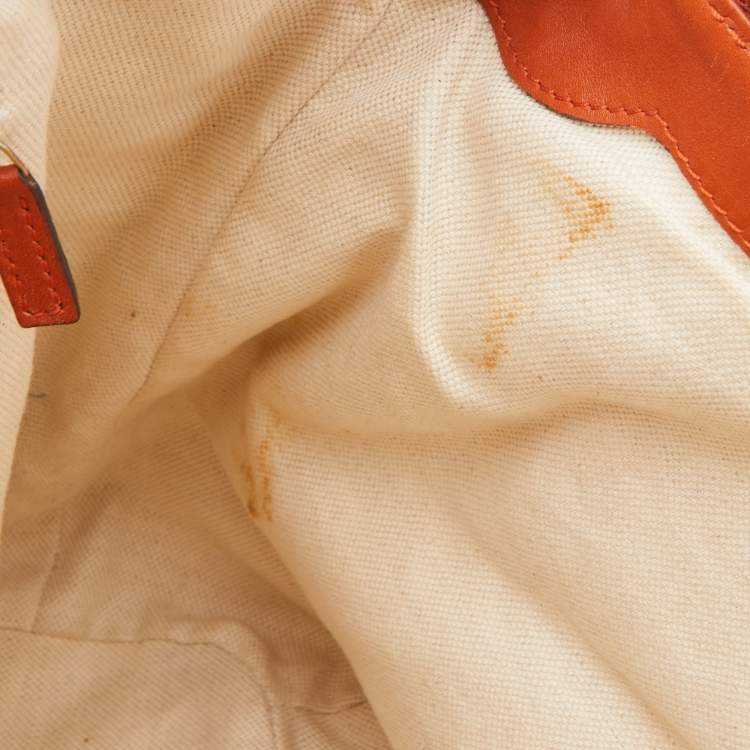 Pre Owned Gucci Orange Guccissima Leather Sukey Tote