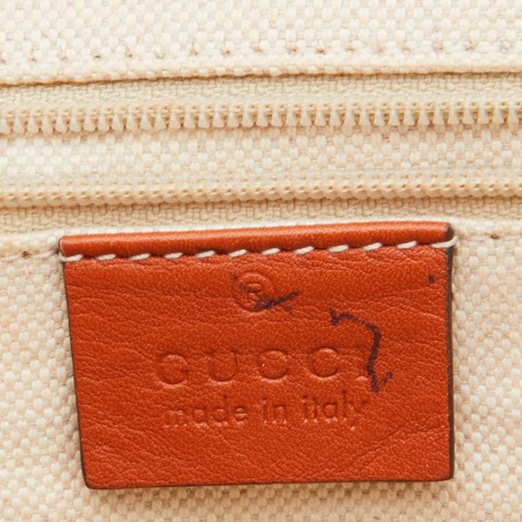 Pre Owned Gucci Orange Guccissima Leather Sukey Tote