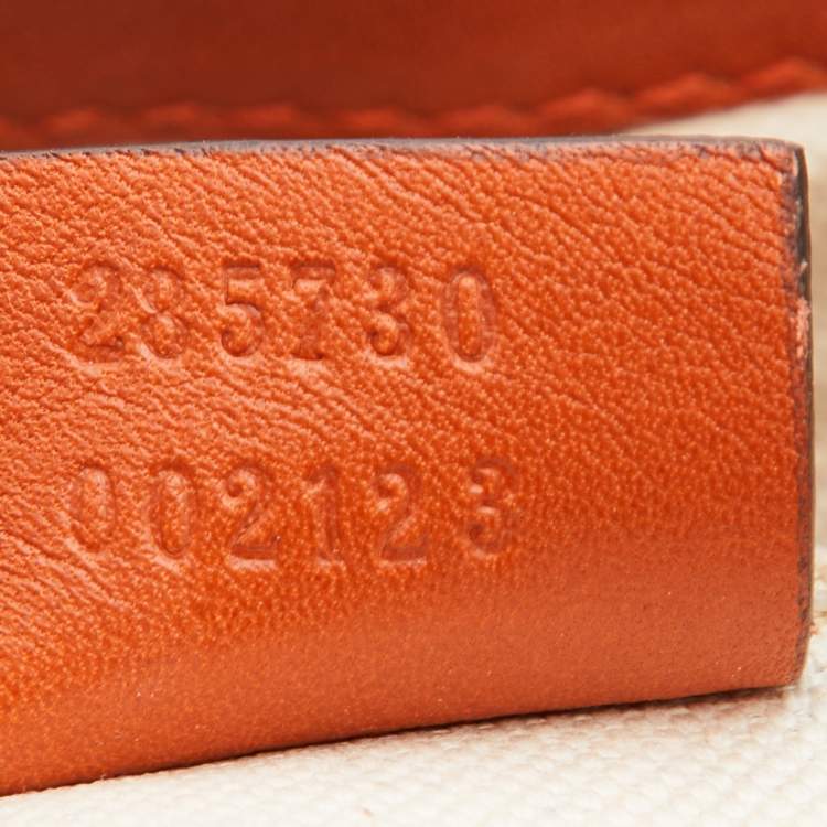 Pre Owned Gucci Orange Guccissima Leather Sukey Tote