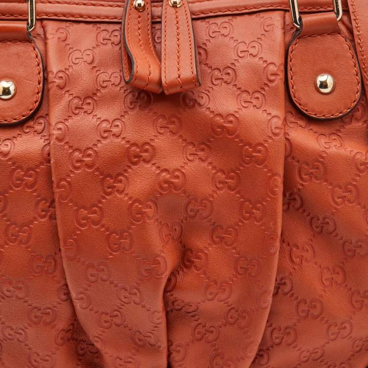 Pre Owned Gucci Orange Guccissima Leather Sukey Tote