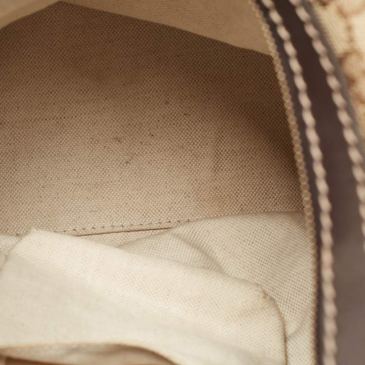 Pre Owned Gucci Beige/Brown GG Canvas and Leather Medium Lovely Hobo