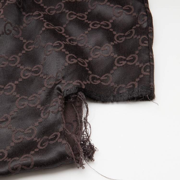 Pre Owned Gucci Black GG Canvas and Leather Braided Handle Tote