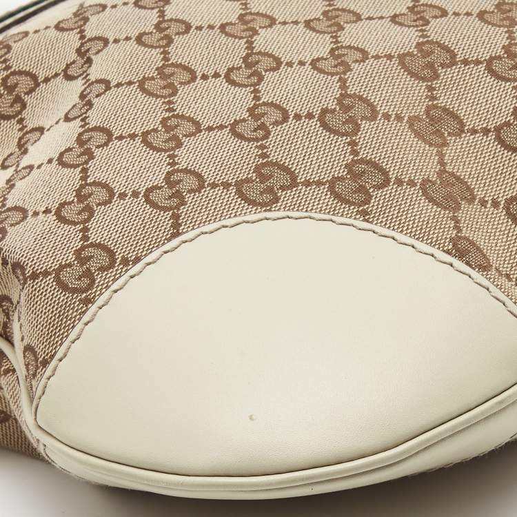 Pre Owned Gucci Beige/Brown GG Canvas and Leather Mayfair Bow Crossbody Bag