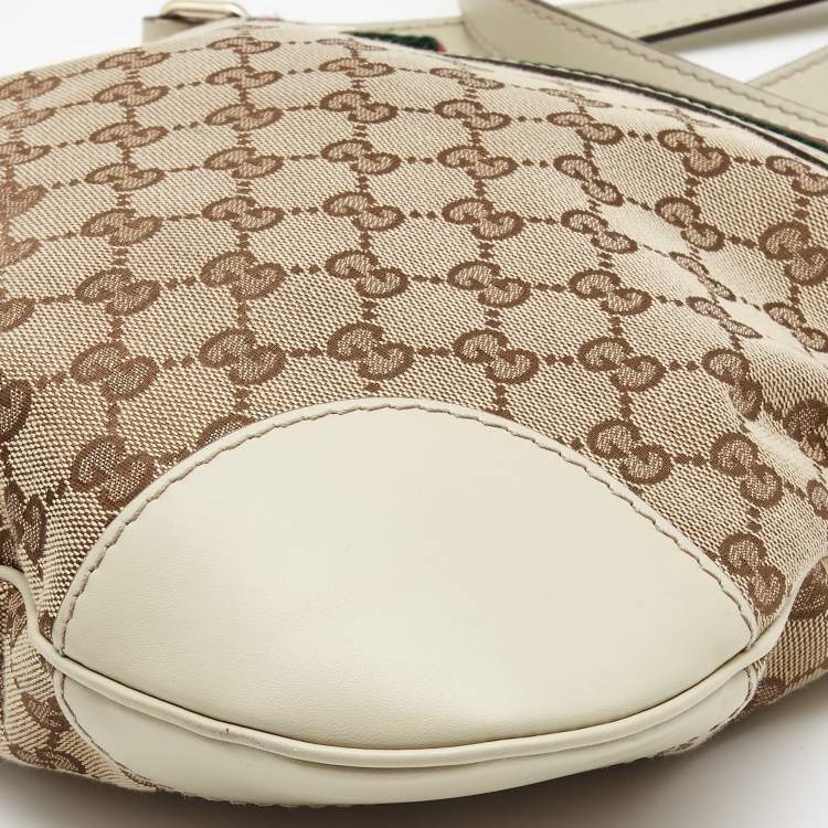 Pre Owned Gucci Beige/Brown GG Canvas and Leather Mayfair Bow Crossbody Bag