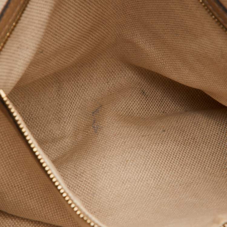 Pre Owned Gucci Beige Leather Soho Working Tote