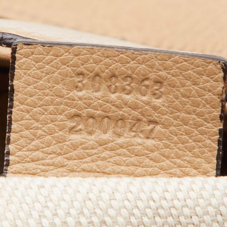 Pre Owned Gucci Beige Leather Soho Working Tote