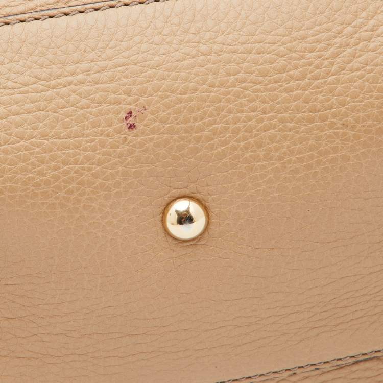 Pre Owned Gucci Beige Leather Soho Working Tote