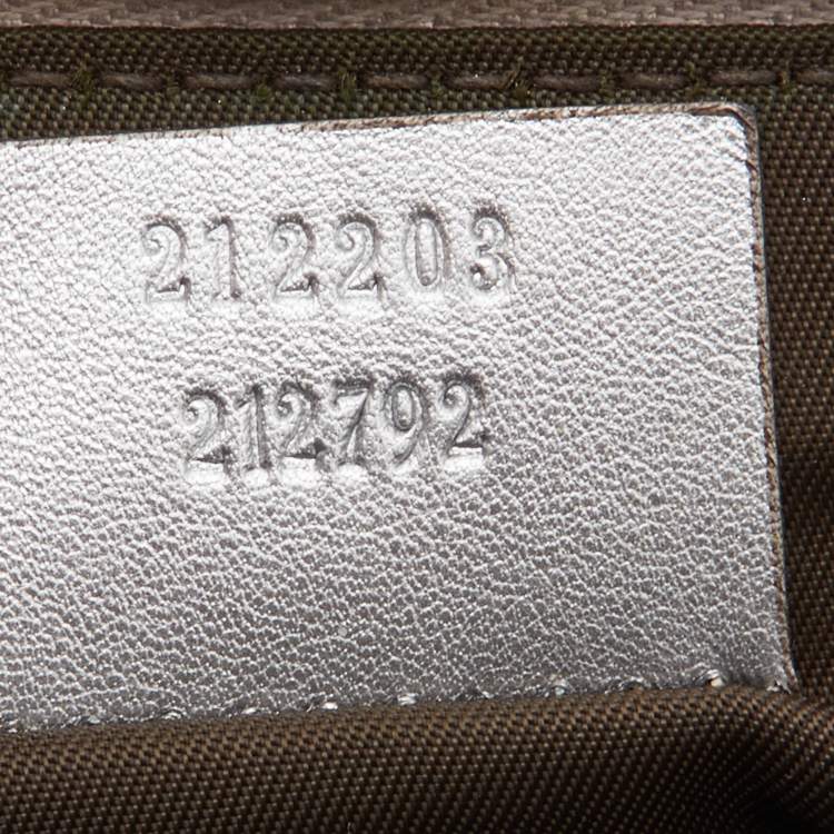 Pre Owned Gucci Silver Guccissima Leather Interlocking G Wristlet Clutch