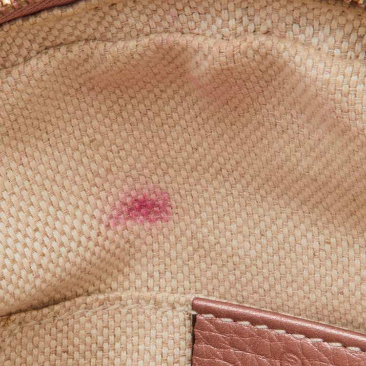 Pre Owned Gucci Metallic Pink Leather Mini Soho Disco Chain Crossbody Bag