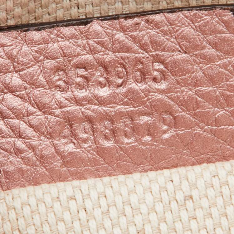 Pre Owned Gucci Metallic Pink Leather Mini Soho Disco Chain Crossbody Bag