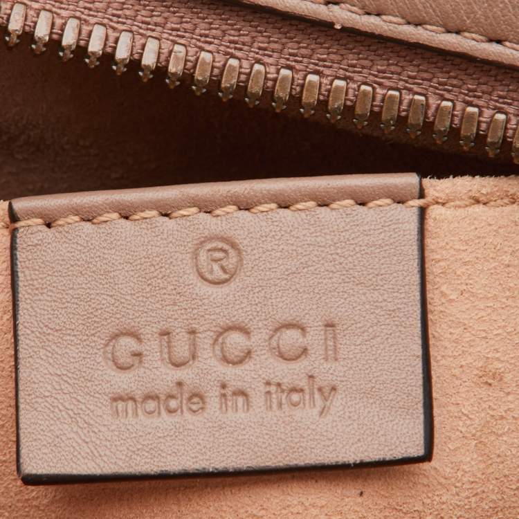 Pre Owned Gucci Beige Matelasse Leather GG Marmont Belt Bag