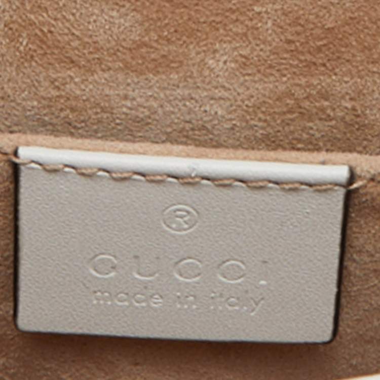 Pre Owned Gucci Off White Leather Mini Sylvie Top Handle Bag